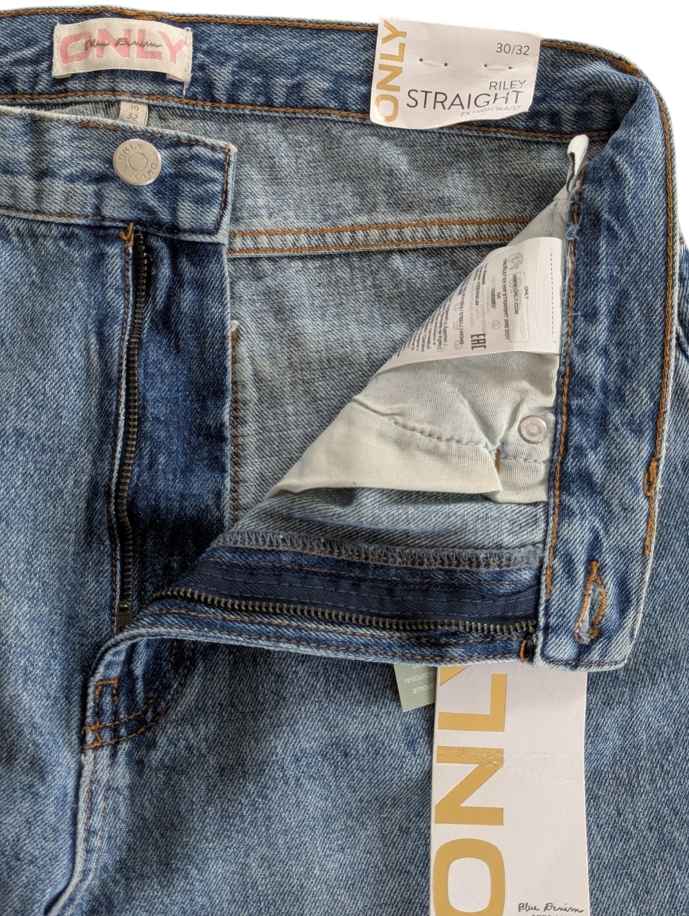 Only Riley High Rise Straight Leg Jeans Size 30 - Picture 6 of 12